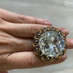 Betsey Johnson large crystal ring